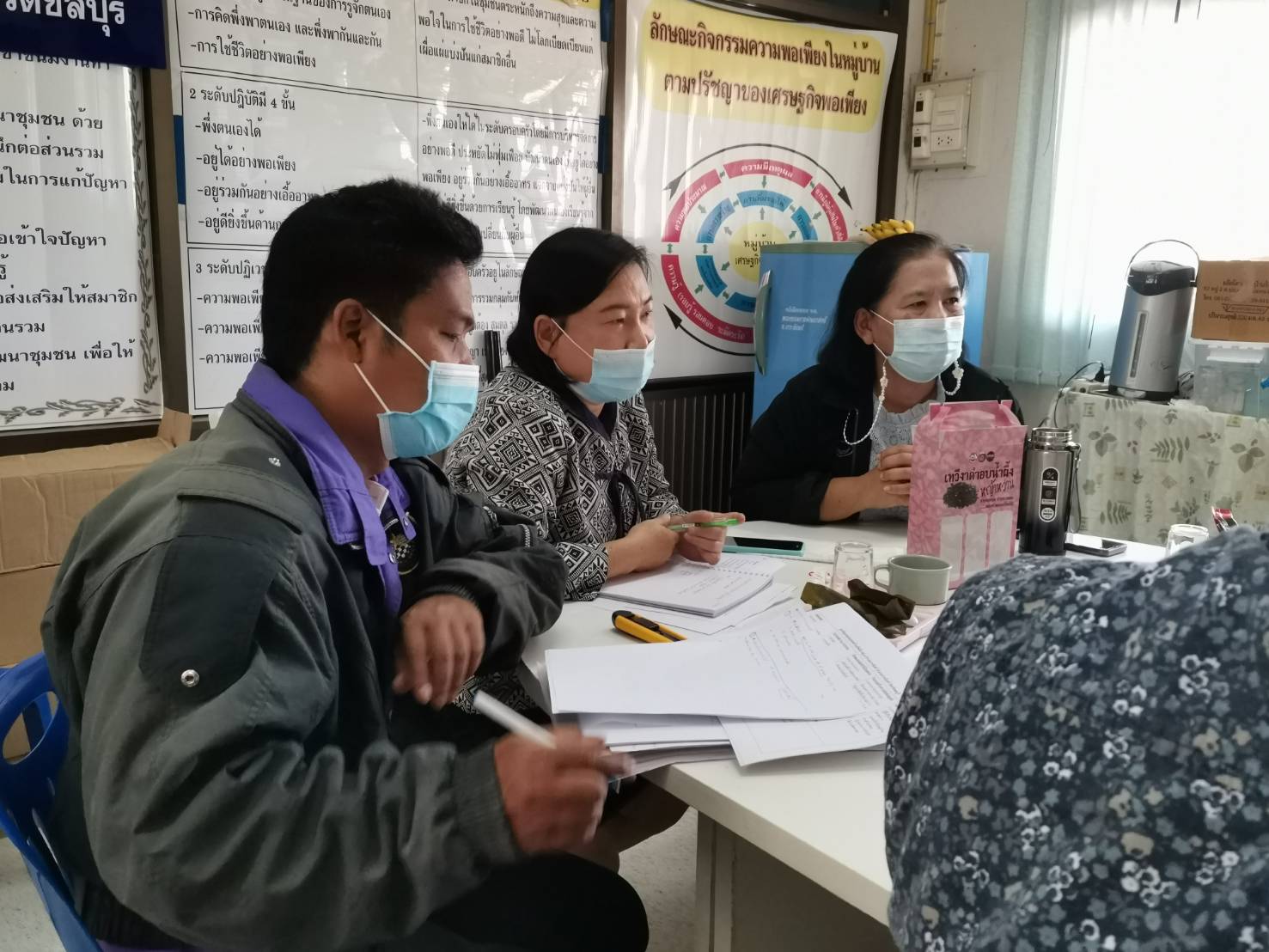 โครงการพัฒนาหมู่บ้านเศรษฐกิจพอเพียง กิจกรรมการพัฒนาและต่อยอดผลิตภัณฑ์กลุ่มอาชีพในหมู่บ้านที่ได้รับผลกระทบจากช้างป่า​ อ.เกาะจันทร์