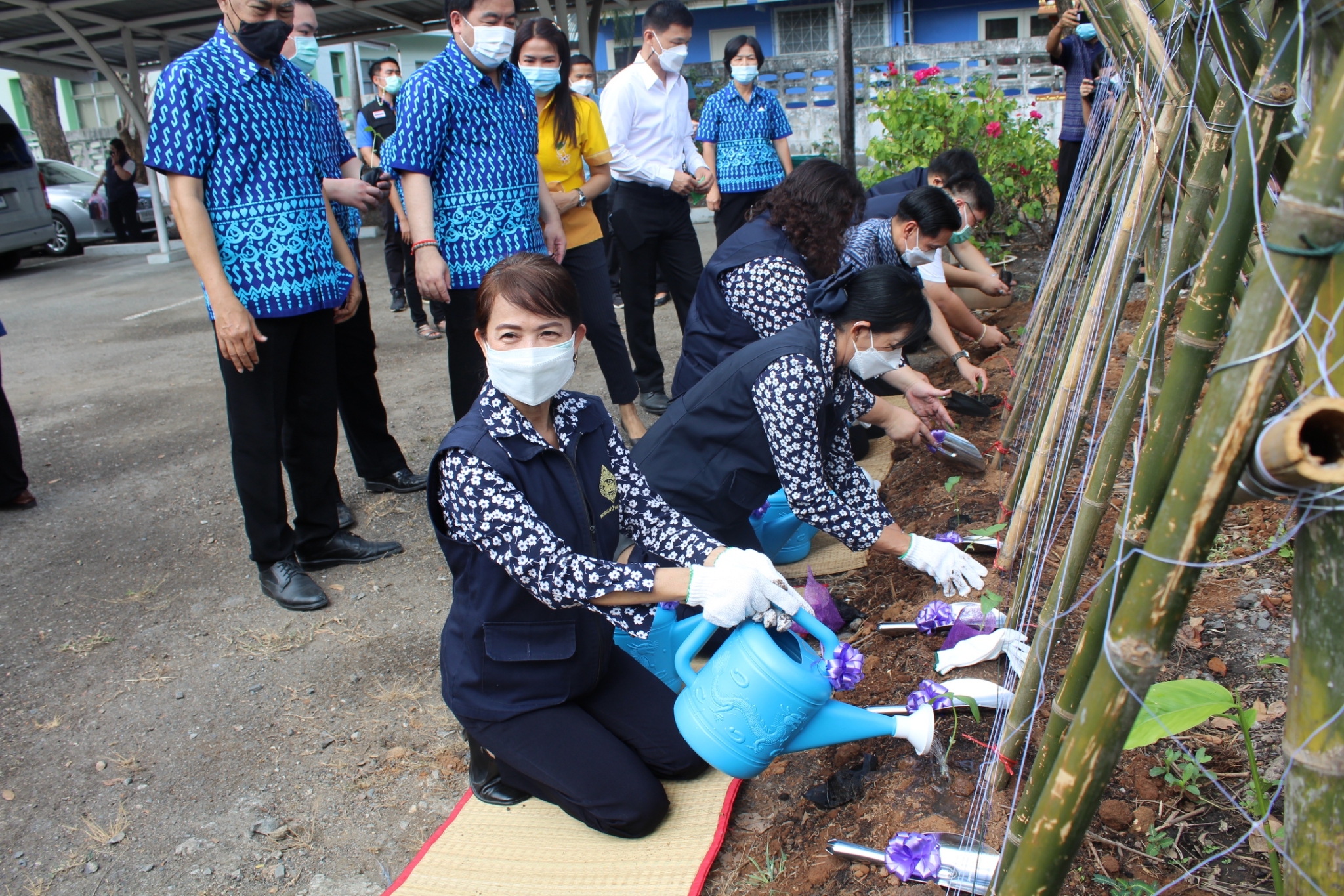 ผู้ว่าราชการจังหวัดชลบุรี เป็นประธานรับมอบเมล็ดพันธุ์ถั่วฝักยาวสีม่วง สิรินธร เบอร์1
