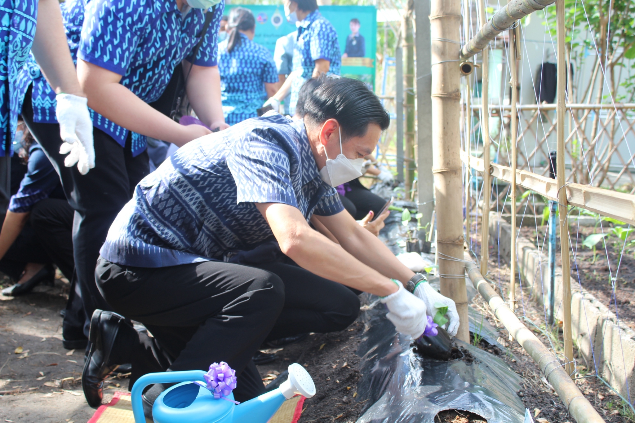 ผู้ว่าราชการจังหวัดชลบุรี เป็นประธานรับมอบเมล็ดพันธุ์ถั่วฝักยาวสีม่วง สิรินธร เบอร์1