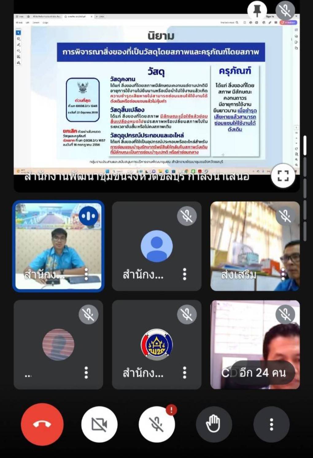 🔷️🔷️พช.ชลบุรี จัดทำ โครงการเบิกจ่ายอย่างถูกต้อง ถูกระเบียบ และมีคุณภาพ (Qualities check lists : QCL) ผ่านระบบออนไลน์ Google Meet