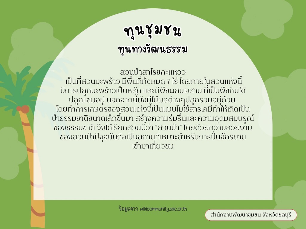 พช.ชลบุรี เชิญชวนมาเที่ยวชุมชนตะเคียนเตี้ย อ.บางละมุง จ.ชลบุรี